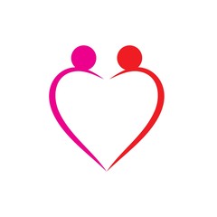 Love people illustration vector icon design template