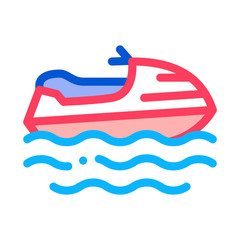 Powerboat Icon Vector. Outline Powerboat Sign. Isolated Contour Symbol Illustration