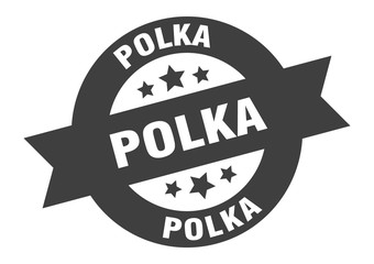 polka sign. polka round ribbon sticker. polka tag