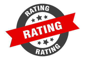 rating sign. rating round ribbon sticker. rating tag