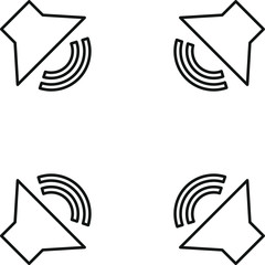 Fototapeta na wymiar Surround sound symbols icon