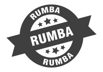 rumba sign. rumba round ribbon sticker. rumba tag