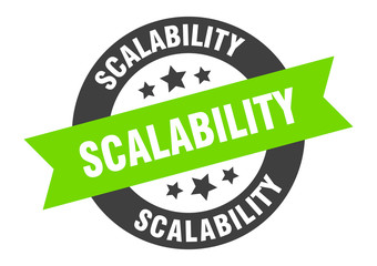 scalability sign. scalability round ribbon sticker. scalability tag