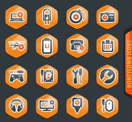 Electronic repair icons set