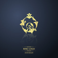 Decorative flourishes elegant ring in Baroque style