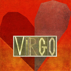 Textured background image and useful design element depicting "Virgo" 