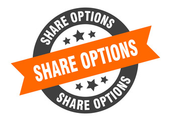 Fototapeta premium share options sign. share options round ribbon sticker. share options tag