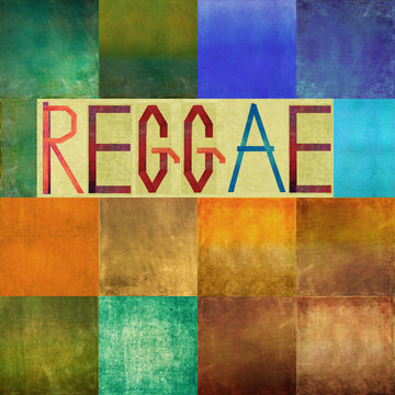Textured, geometric background image depicting the word: Reggae