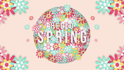 Hello Spring  adorable background design