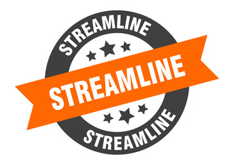 Fototapeta premium streamline sign. streamline round ribbon sticker. streamline tag