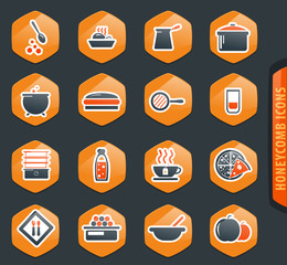 Food and kitchen icons set