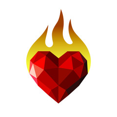Love Fire Logo Design Element. Fire Heart Logo designs concept vector, Love Fire logo symbol icon.