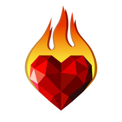 Love Fire Logo Design Element. Fire Heart Logo designs concept vector, Love Fire logo symbol icon.