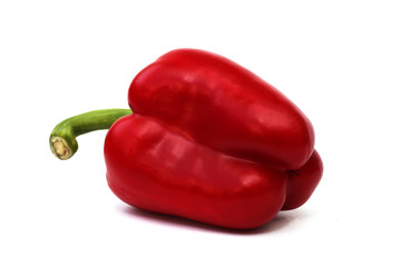 red bell pepper paprika on a white background close-up