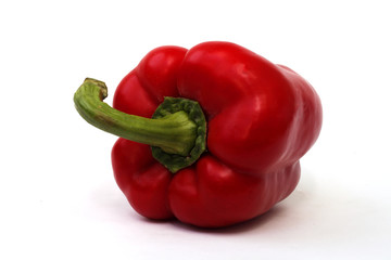 red bell pepper paprika on a white background close-up