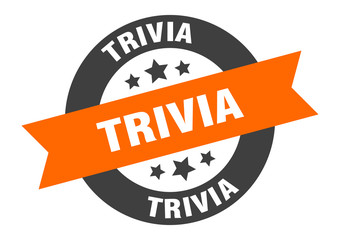 trivia sign. trivia round ribbon sticker. trivia tag