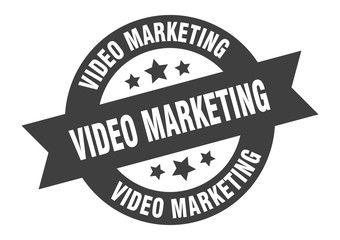 video marketing sign. video marketing round ribbon sticker. video marketing tag