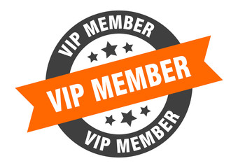 Obraz premium vip member sign. vip member round ribbon sticker. vip member tag