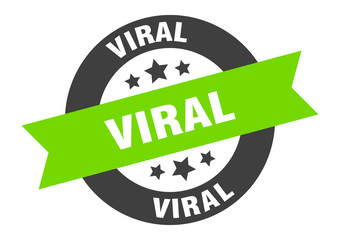 viral sign. viral round ribbon sticker. viral tag