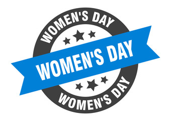 women's day sign. women's day round ribbon sticker. women's day tag