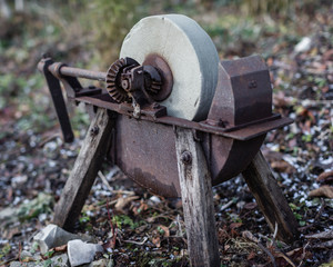 Traditional grinding stone system.