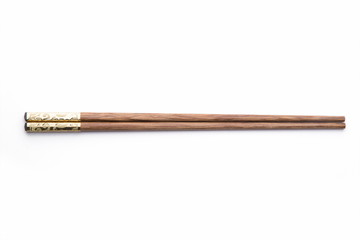 Wooden chopsticks inlaid with metal texture