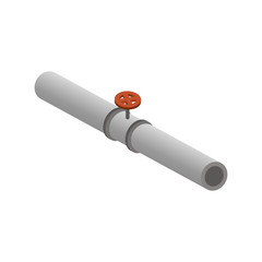 Water pipe with valve.Vector isometric and 3D view.
