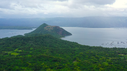 Taal is an active volcano with crater lake in the Philippines, a popular tourist attraction in the country. Tagaytay, Philippines.