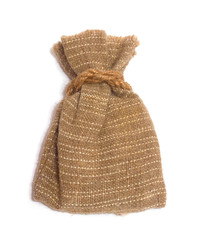 Jute bag isolated on white background