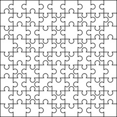 Puzzles grid. Vector isolated illustration. Business idea concept. Seamless vector texture. Decoration element. Cut part.