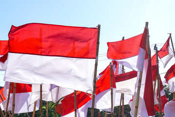 The Indonesian flag (Merah Putih) flew on independence day