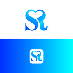 SR Logotype Company Letter Design Vectoriel