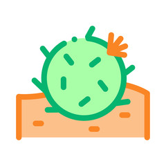 Cactus Icon Vector. Outline Cactus Sign. Isolated Contour Symbol Illustration
