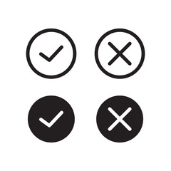 Check mark and cross mark icon