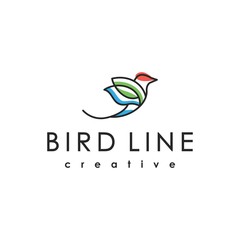 minimalist bird vector logo template