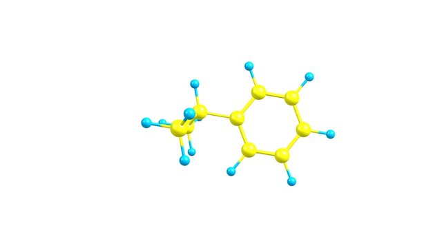 Rotating cumene molecular structure video