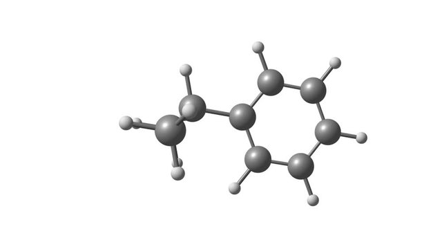 Rotating cumene molecular structure video