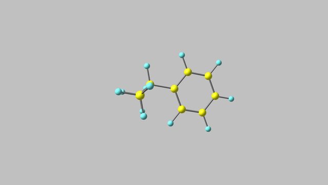 Rotating cumene molecular structure video