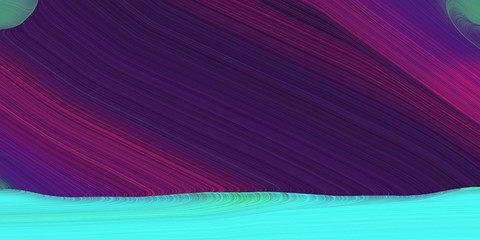 liquid modern graphic style with modern curvy waves background illustration with very dark violet, turquoise and medium violet red color