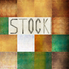 Textured, geometric design element and background image depicting the word "Stock"