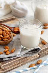 Vegan almond milk, non dairy alternative milk