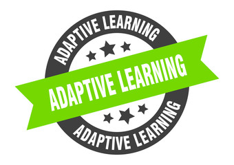 adaptive learning sign. adaptive learning round ribbon sticker. adaptive learning tag