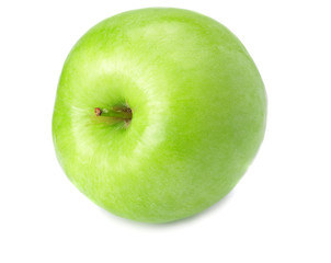green apple isolated on white background. one apple.