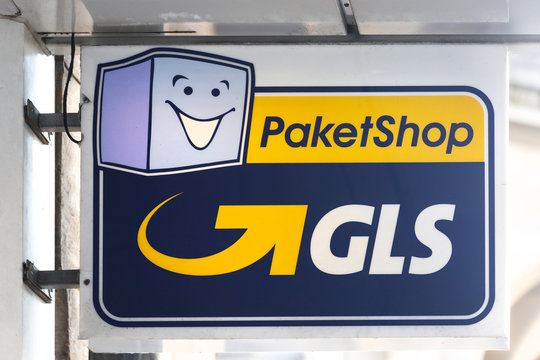 wetzlar, hesse/germany - 17 01 2020: gls package shop sign in wetzlar germany