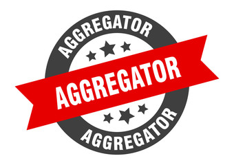 aggregator sign. aggregator round ribbon sticker. aggregator tag