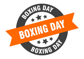 Fototapeta premium boxing day sign. boxing day round ribbon sticker. boxing day tag