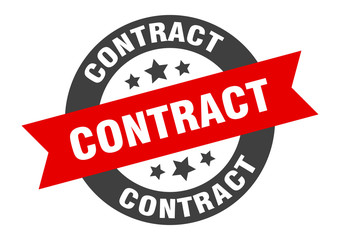 contract sign. contract round ribbon sticker. contract tag