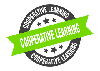 Obraz premium cooperative learning sign. cooperative learning round ribbon sticker. cooperative learning tag