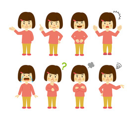 女の子　喜怒哀楽　バリエーション