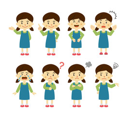 女の子　喜怒哀楽　バリエーション